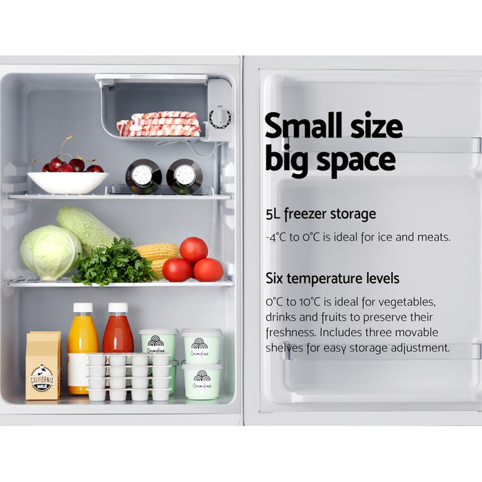 Devanti 70L Portable Mini Bar Fridge - White - Devanti