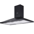 Devanti Range Hood Rangehood 90cm 900mm Kitchen Canopy LED Light Wall Mount Black - Devanti