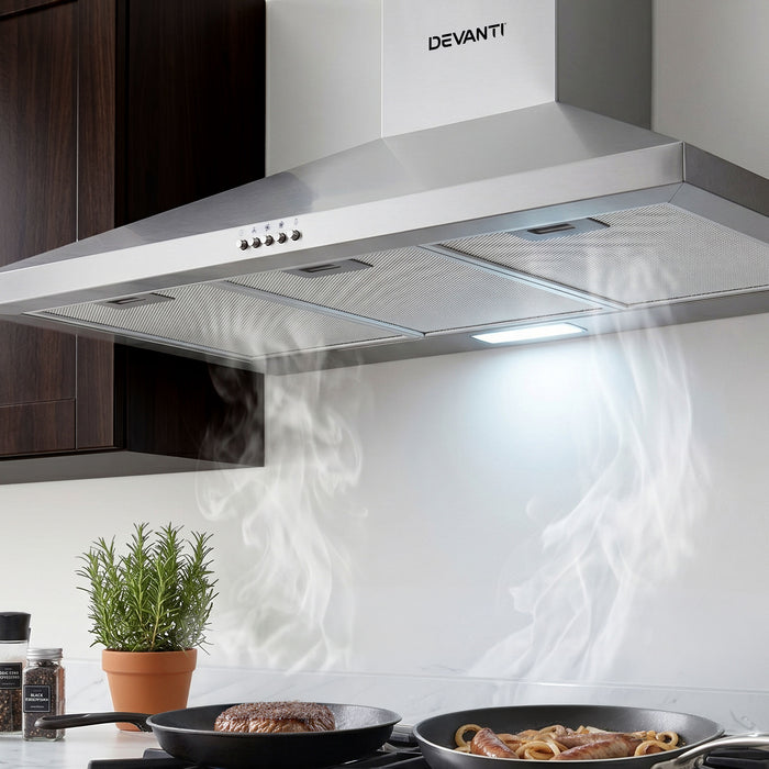Devanti 900mm Range Hood 90cm Rangehood Stainless Steel - Devanti