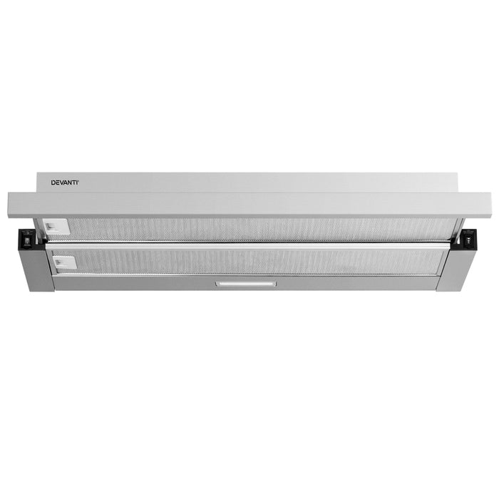 Devanti 900mm Range Hood 90cm Slide out Rangehood Stainless Steel - Devanti