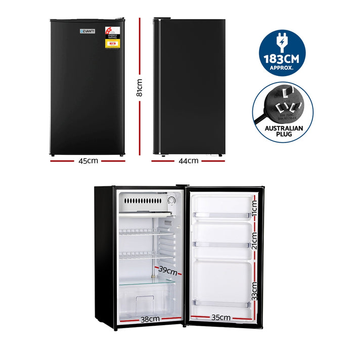 Devanti 95L Bar Fridge Black - Devanti