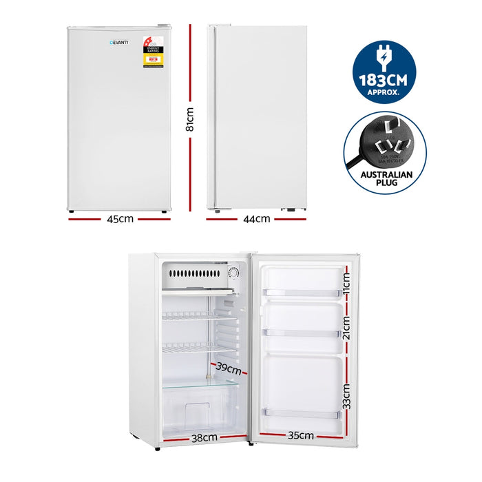 Devanti 95L Bar Fridge White - Devanti