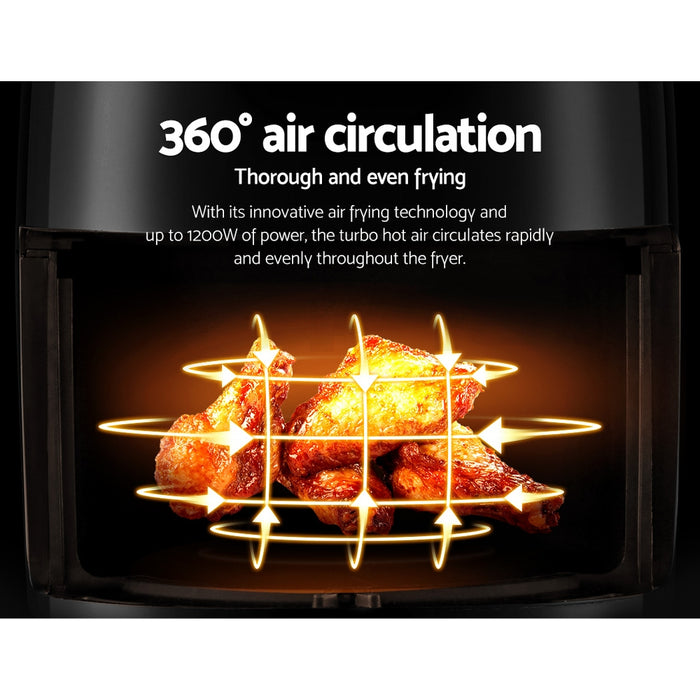 Devanti Air Fryer 2.5L Electric Fryers Airfryer Healthy Cooker Oil Free Kitchen - Devanti