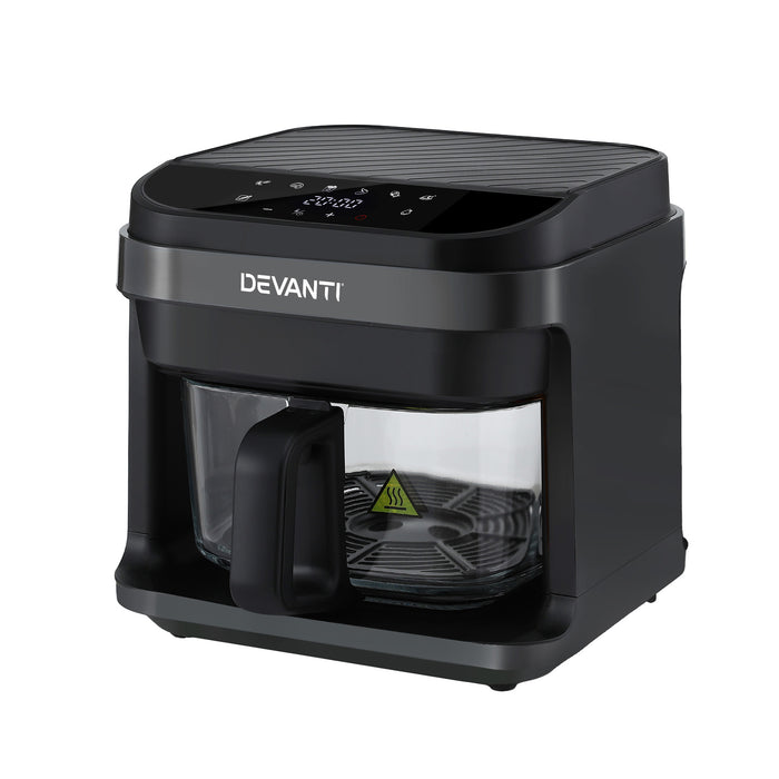 Devanti Air Fryer 5.5L Touch Control Electric Cooker 1200W Black - Devanti