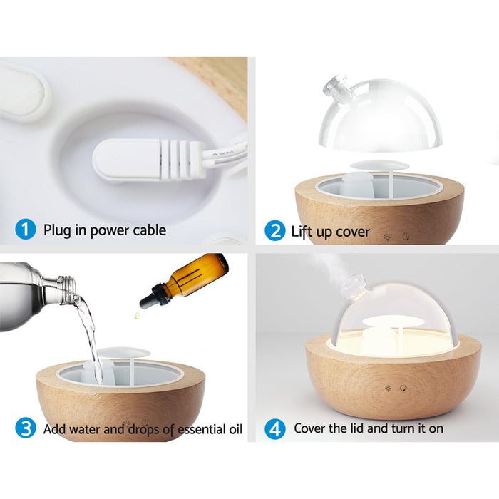 Devanti Aroma Diffuser Aromatherapy Humidifier Purifier Essential Oil LED Glass - Devanti