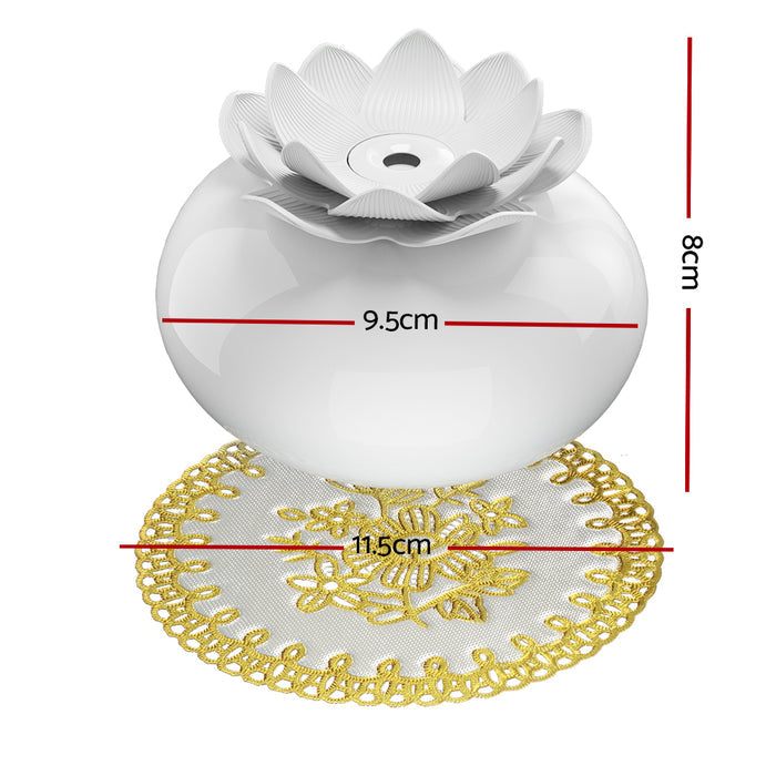 Devanti Aromatherapy Diffuser Aroma Ceramic Essential Oils Air Humidifier Lotus - Devanti