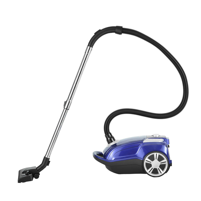 DEVANTI Bagged Vacuum Cleaner Powerful Suction for Carpet Wood Tile Floor Blue