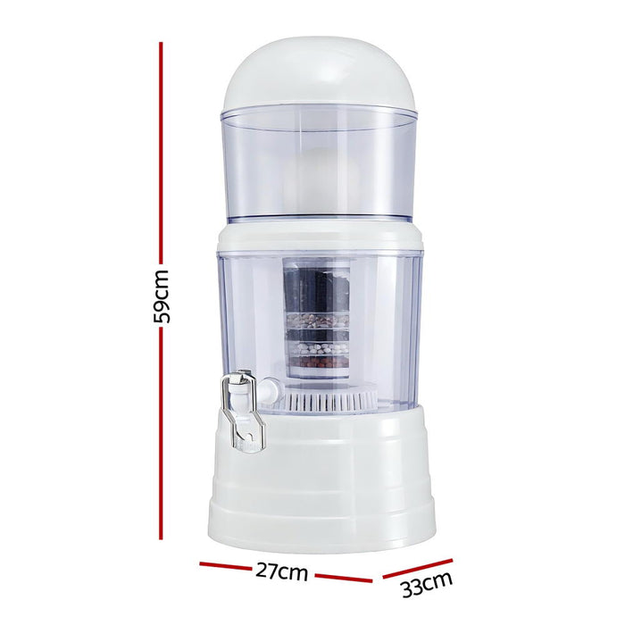 Devanti Benchtop Water Filter 14L Gravity Multi-Stage BPA-Free Home Camping - Devanti