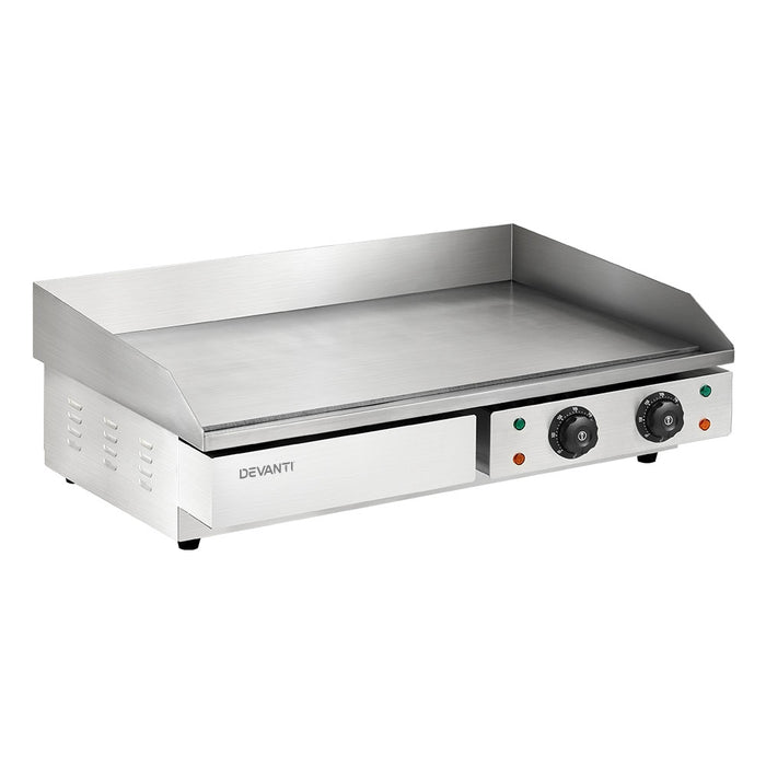 Devanti Commercial Electric Griddle BBQ Grill Hot Plate Stainless Steel 4400W - Devanti
