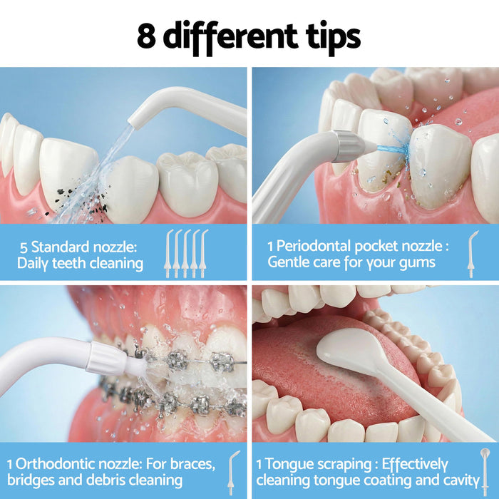Devanti Cordless Water Flosser Dental Oral Irrigator White - Devanti