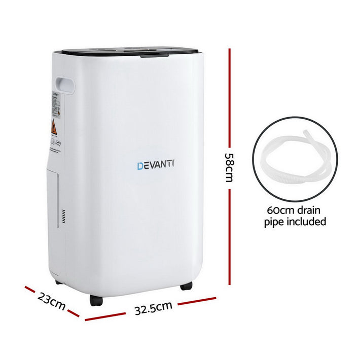 Devanti Dehumidifier 20L Air Purifier White - Devanti
