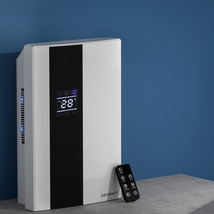 Devanti 2L Dehumidifier Air Purifier White - Devanti