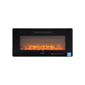 Devanti Electric Fireplace Fire Heater Wall Mounted Insert 3D Flame 1800W Remote Control - Devanti