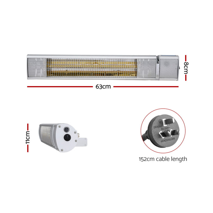 Devanti Electric Strip Heater Infrared Radiant Heaters 2000W - Devanti
