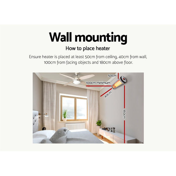 Devanti Electric Strip Heater Radiant Heaters 1500W - Devanti