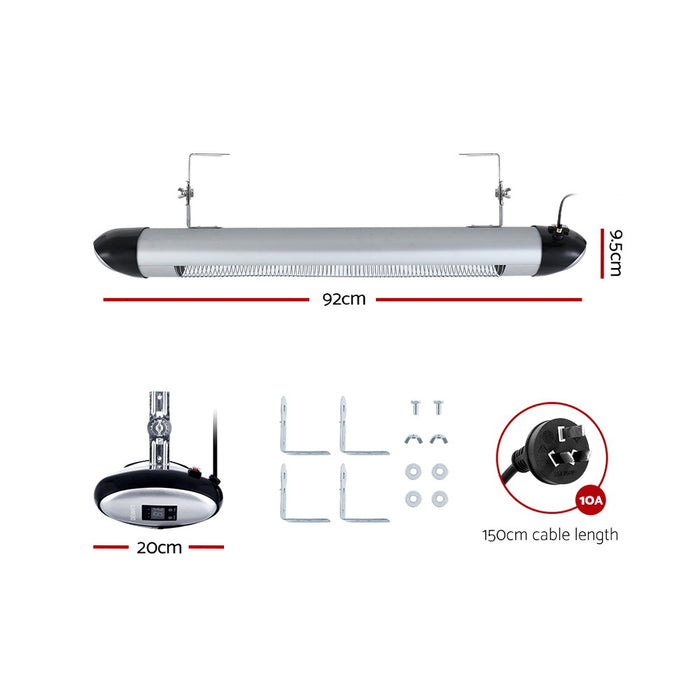 Devanti Electric Strip Heater Radiant Heaters 2000W - Devanti