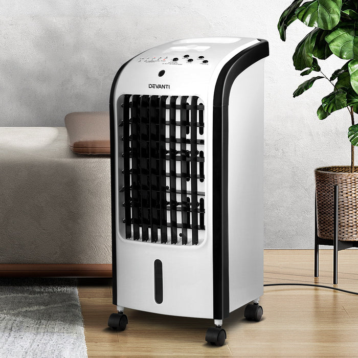 Devanti Evaporative Air Cooler Conditioner Portable 4L Cooling Fan Humidifier - Devanti