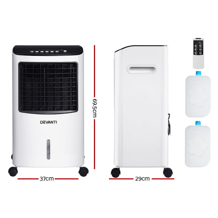 Devanti Evaporative Air Cooler Conditioner Portable 8L Cooling Fan Humidifier - Devanti