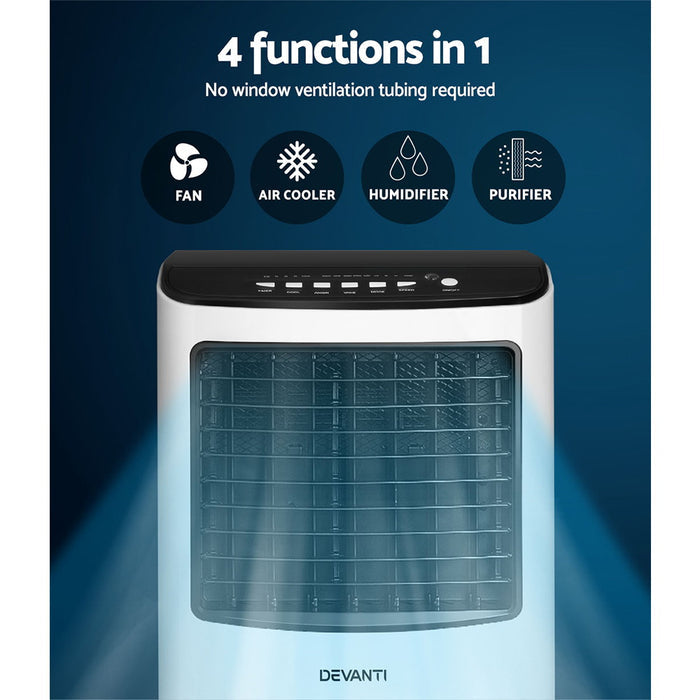 Devanti Evaporative Air Cooler Conditioner Portable 8L Cooling Fan Humidifier - Devanti