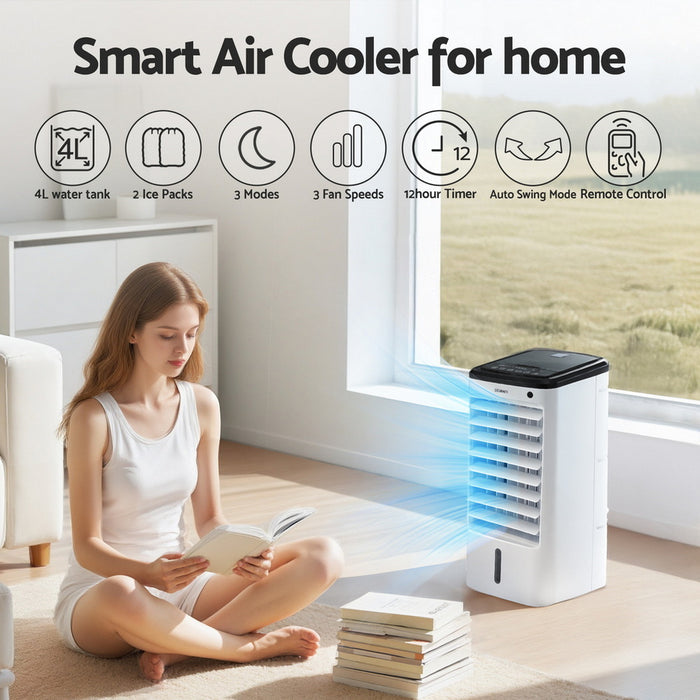 Devanti Evaporative Air Cooler Conditioner w/ Remote 4L - Devanti