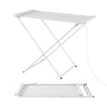 Devanti Heated Towel Rail Electric Clothes Airer Foldable Drying Rack 8 Bars - Devanti