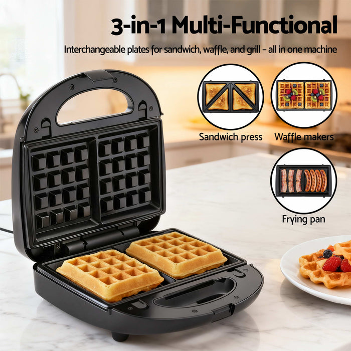 Devanti K7 Cordless Stick Vacuum Cleaner plus 3-in-1 Sandwich Maker Black