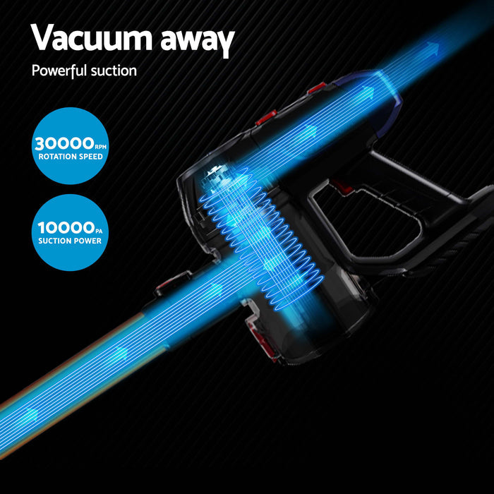 Devanti K7 Cordless Stick Vacuum Cleaner plus 3-in-1 Sandwich Maker Black