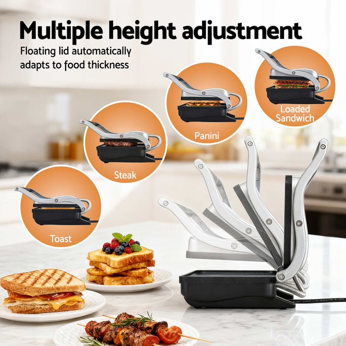 Devanti K7 Cordless Stick Vacuum Cleaner plus Sandwich Maker Panini Press Black