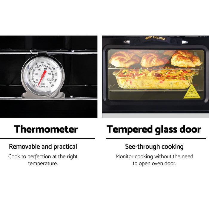 Devanti 3 Burner Portable Oven - Silver and Black - Devanti
