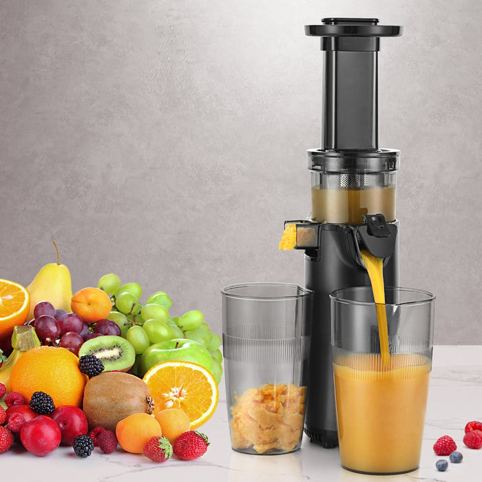Devanti Slow Juicer Cold Press Fruit Juice Extractor 130W Black - Devanti