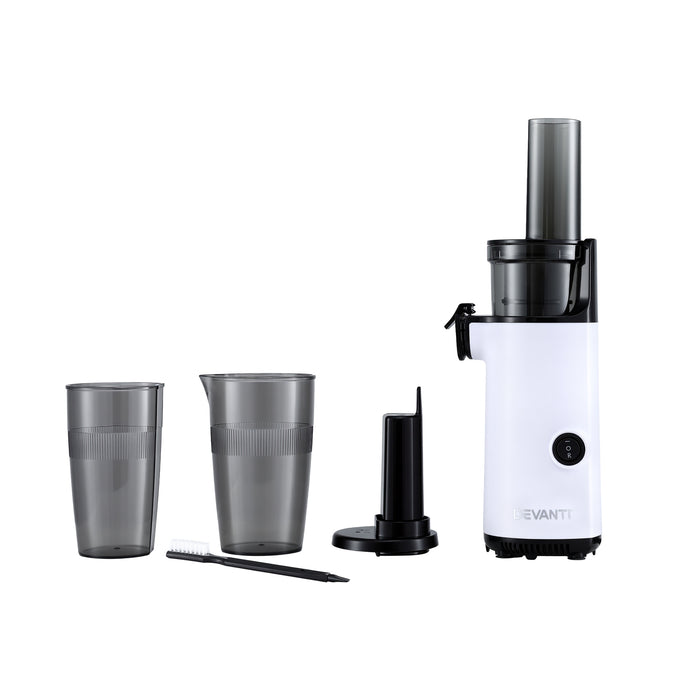 Devanti Slow Juicer Cold Press Fruit Juice Extractor 130W White - Devanti