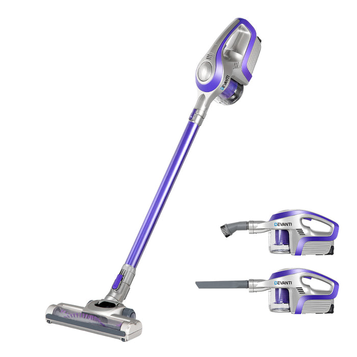 Devanti Cordless Stick Vacuum Cleaner Purple and Grey