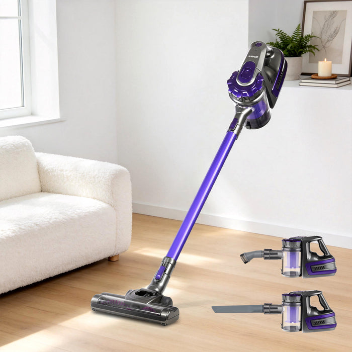 Devanti 150 Cordless Handheld Stick Vacuum Cleaner 2 Speed  Purple And Grey
