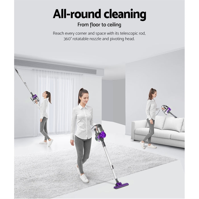 Devanti Corded Handheld Bagless Vacuum Cleaner - Purple and Silver - Devanti