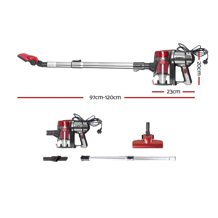 Devanti Corded Handheld Bagless Vacuum Cleaner - Red and Silver - Devanti