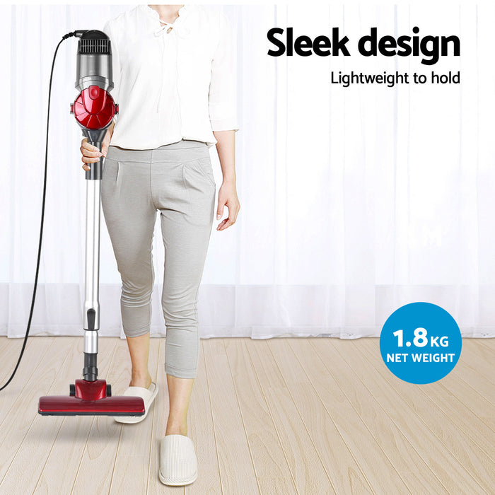 Devanti Corded Handheld Bagless Vacuum Cleaner - Red and Silver - Devanti