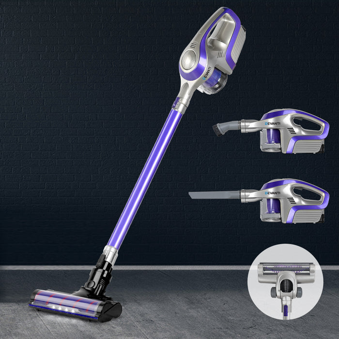 Devanti Cordless 150W Handstick Vacuum Cleaner Purple and Grey