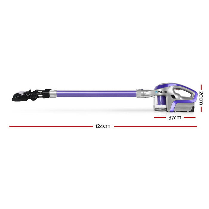 Devanti Cordless 150W Handstick Vacuum Cleaner Purple and Grey