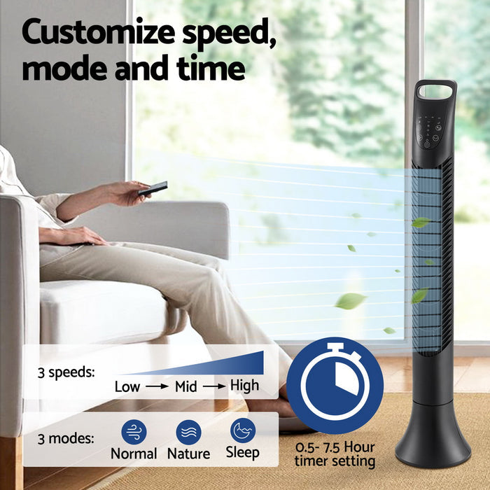 Devanti Tower Fan Oscillating 3 Speeds with Remote 91cm - Devanti