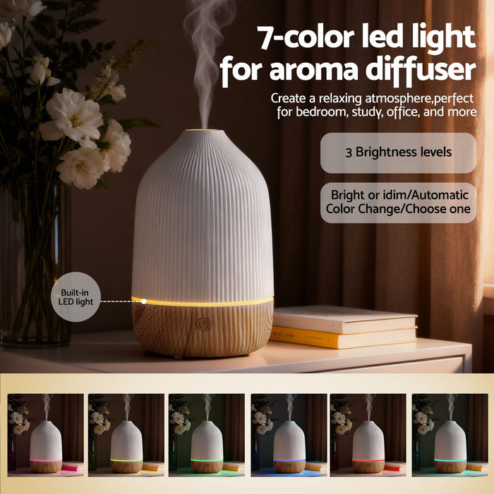 Devanti Ultrasonic Aroma Diffuser Aromatherapy 100ml LED Lights Iron Humidifier Forest - Devanti