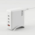 Devanti USB C Charger 100W Fast Charger 4 Port GaN Desktop Station White