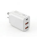 Devanti USB C Charger 30W Fast Charger 3 Port PD Charging Block White