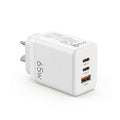 Devanti USB C Charger 65W Fast Charger 3 Port PD Wall Adapter White