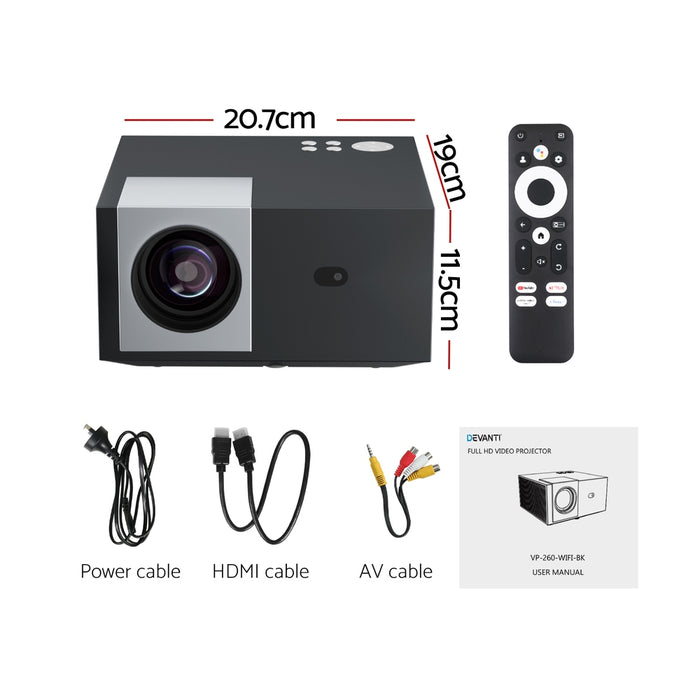 Devanti Video Project 4K 1080P Official Google TV 5G Wifi Home Cinema - Devanti