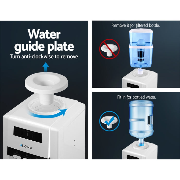 Devanti 22L Bench Top Water Cooler Dispenser Filter Purifier White