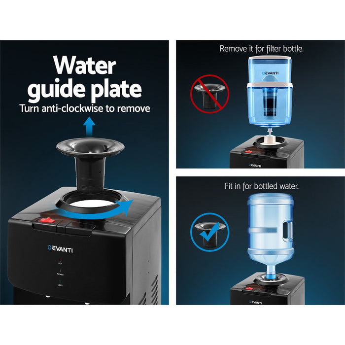 Devanti Water Cooler Dispenser Stand Cold Hot Chiller Purifier 22L Bottle Filter - Devanti