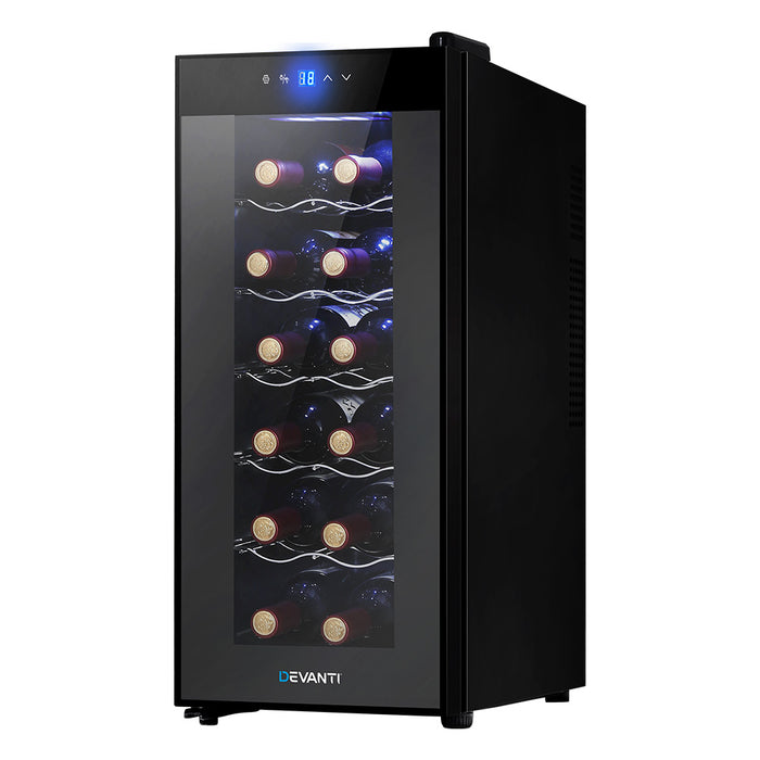 Devanti Wine Cooler 12 Bottle Thermoelectric Fridge Storage Chiller - Devanti