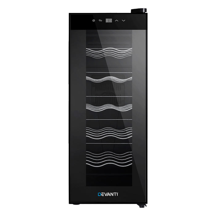 Devanti Wine Cooler 12 Bottle Thermoelectric Fridge Storage Chiller - Devanti