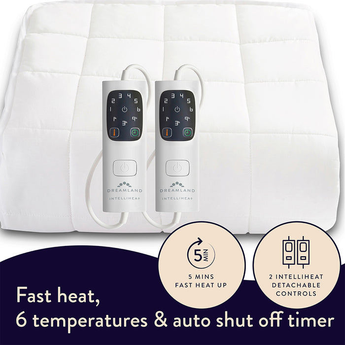 Dreamland Snowed In Organic Cotton Warming Mattress Protector with Dual Controllers - White | 16888 from Dreamland - DID Electrical