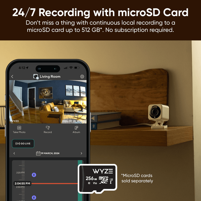 Wyze Cam v4 is a smart camera that offers crystal-clear 2.5K QHD resolution, Enhanced Color Night Vision.